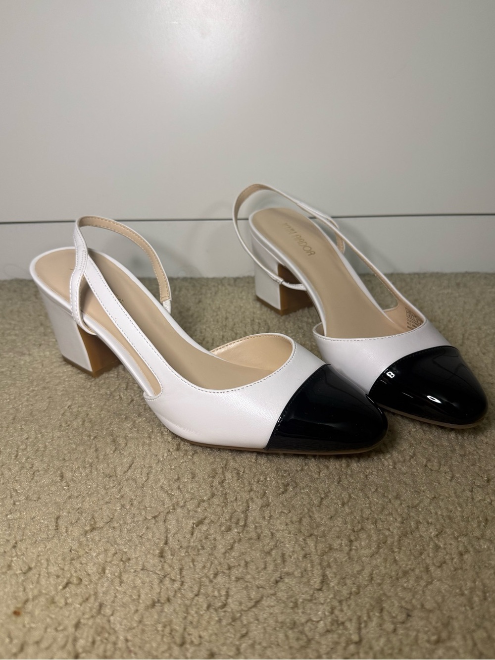 White & Black Mary Jane Heels
